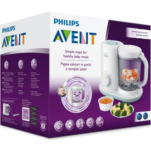 Philips Avent 2-in-1 Steamer Blender Circular Steam Technology Smart Design Equally Accurate Cooking