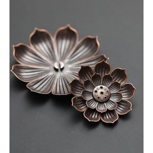 Alloy Incense Burner Candlestick Incense Burner Dish Buddhist Coil Lotus Incense Burner Buddhist Temple Yoga Center Line Incense