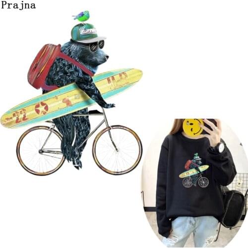 Prajna Cartoon mouse Patch Badge Applique Iron on Transfers For Shirt Coat Heat Transfer Stickers Patches For Clothing And Bag