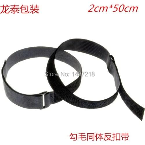 Practical 25pcs/lot 20*500mm releasable cable tie nylon straps with plastic buckle Hook and Loop Magic Tape Free shipping