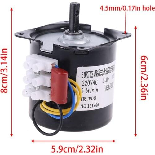 220V Automatic Incubator Eggs Hatcher Engine Reversible Geared Motor 2.5r/min Q0KA