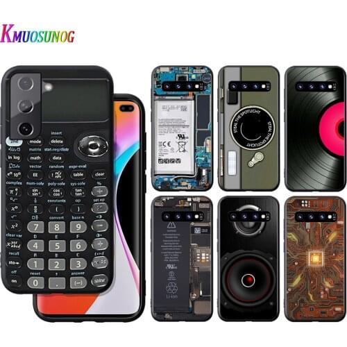 Silicone Cover Battery Camera Calculator For Samsung Galaxy S21 S20 FE Ultra S10 S10e Lite S9 S8 S7 Edge Plus Phone Case