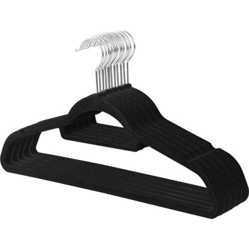 100PCS Slim Velvet Hangers Space Saving Non-slip Pile Coating Velour Hangers Clothes Storage Holder Hanger Antiskid