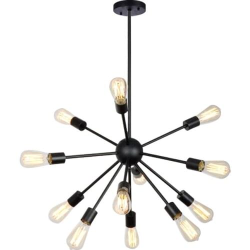 Vintage Chandelier Edison Light Fixture Industrial Metal Style Hanging Lamp Starburst Lighting For Kitchen Living Room Dining