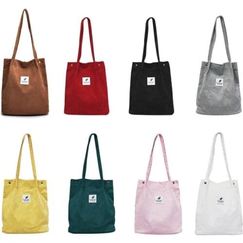 Women Lady Girl Corduroy Handbag Shoulder Bag Messenger Satchel Student Tote Purse