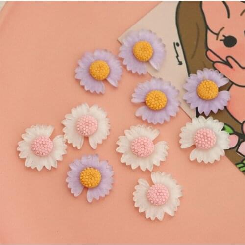 10 PCS 22mm Sweet Resin Sunflower DIY Findings For Earrings Hair Accessories Jewelry Making