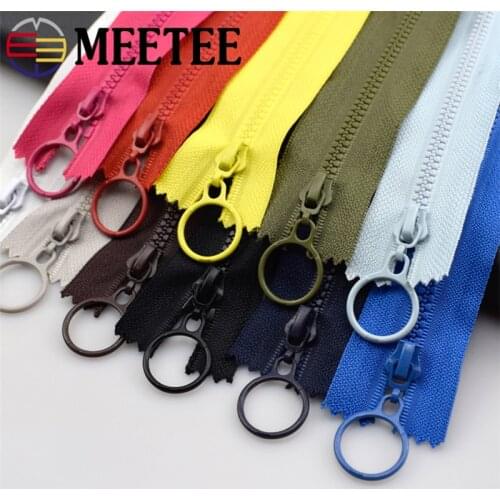 10pcs Meetee 3# Resin Zippers Closed 25cm Open-end 60cm Ring Puller Zipper for Bags Wallet Purse Garment Sewing Accessories
