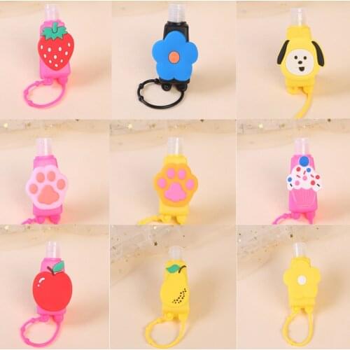 12pcs/6pcs Cartoon Hand Split Bottles Travel Portable Hand Gel Holder Split Bottles No Clean Detachable Cover Bottle