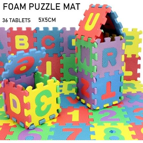 36pcs Kids Mini EVA Alphabet Numbers Foam Floor Baby 3D Letters Puzzle Mat Soft Children Baby Crawling Mat Educational Toys