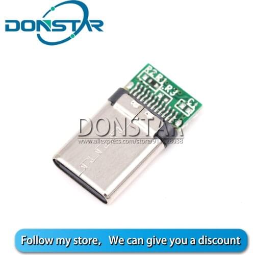 5PCS USB 3.1 TYPE-C 12 24 Pin Male Plug With PCB Board 8P For Welding Wire & Cable / 24 Pins Support PCB Board TYPE C