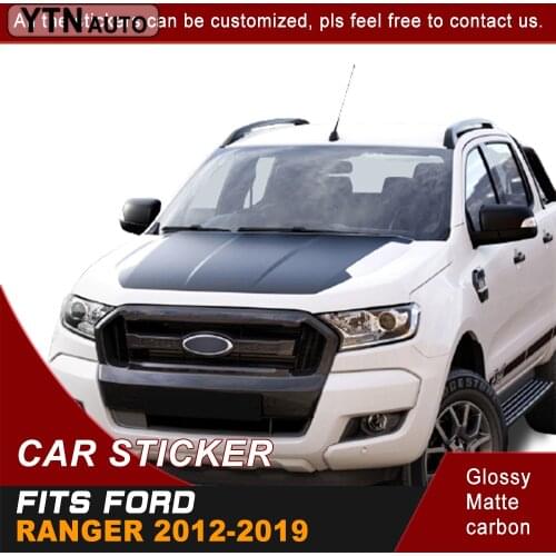 Car Decoration Hood Bonnet Sticker For Ford Ranger 2012 2013 2014 2015 2016 2017 2018 2019 Car Stickers Decals Car Wrap