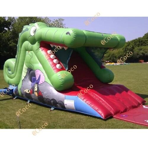 Free air ship to door,2021 new custom made inflatable crocodile slide, crocodile mouth inflatable bouncer slide for kids