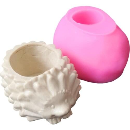 Concrete Flowerpot Mold Hedgehog Shape Animal Shape Cement Container Silicone Mold Succulent Planter Concrete Vase Mold