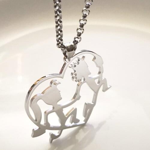 1PCS Big Hatchetman Hatchet women Heart Pendant Necklace Silver Stainless Steel Run Boy Insane clown posse Friendship ICP Charm