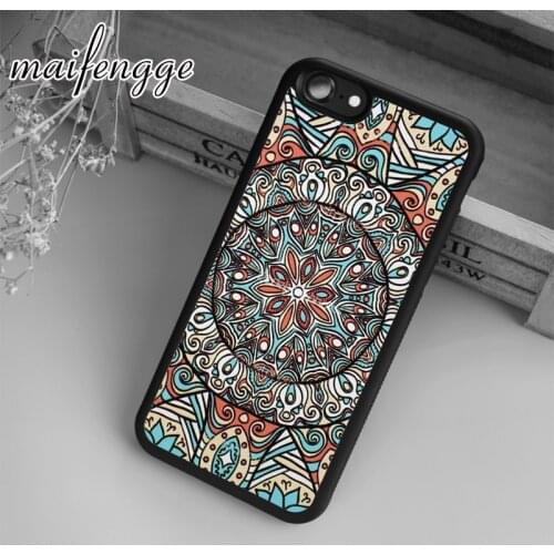 Maifengge Colorful Mandala Floral Pattern Case For iPhone 5 6s 7 8 plus 11 12 Pro X XR XS Max Samsung Galaxy S6 S7 edge S8 S9
