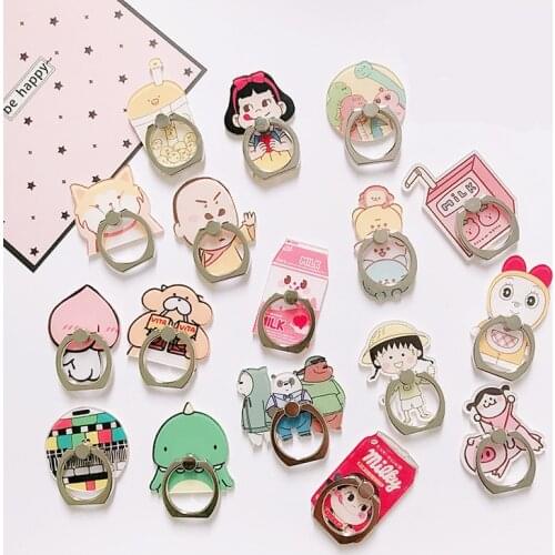 Hot Sales 1 Piece High Quality ABS Mobile Phone Holder Stand Lovely Cartoon Milk Bottle Bear Smartphone Ring Holder Support