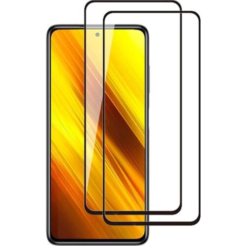 2pcs Full Cover Tempered Glass For Xiaomi Poco X3 NFC / Poco X3 Tempered Glass Screen Protector Protective Glass