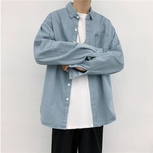 Spring Autumn Men Denim Jackets Casual Solid Color Hip Hop Casual Loose Thin Jean Jackets Streetwear Fashion Outwear Coats