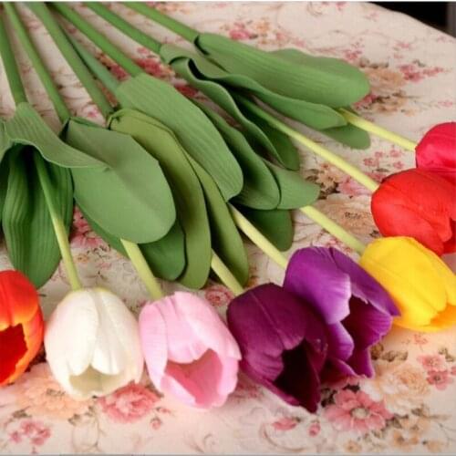 Single Tulip Artificial Flower Decoration In Living Room Artificial Flower Decoration Technology For Festival Party