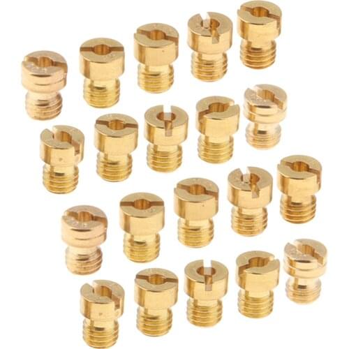 20pcs M5 Thread Carburetor Main Jet Kit 108 110 112 114 115 116 118 120 122 124 Size Replacement for GY6 125cc-150cc