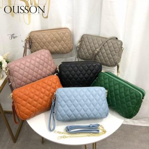 OUSSON New Design Small Square Bag Fashion Leather Crossbody Bag Exquisite Female Retro One-Shoulder Bag For Woman