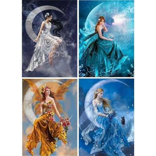 Cross Stitch Kits DIY Fairy Tale Characters Ecological Cotton Thread 11CT Printed Embroidery Needlework 40x50cm Home Decoration