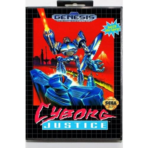 New 16 bit MD game card - cyborg justice with Retail box For Sega genesis system