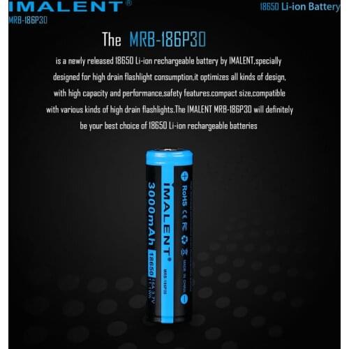 IMALENT Original Powerful Battery Li-ion Rechargeable Battery 18650 3000mAH Flashlight Accessories Suitable for HR70/RT70/DM21C