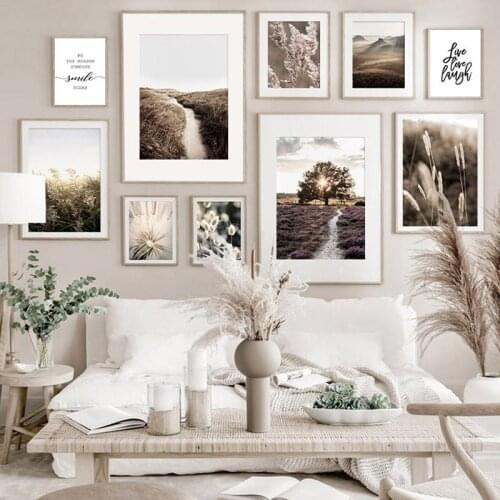 Scenery Picture Home Decor Wall Art Canvas Painting Nordic Modern Grass Flower Landscape Posters And Prints Living Room Decor