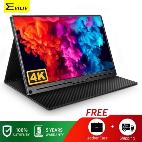Mobile Monitor EVICIV 15.6 inch Portable Display 4K Adobe 100% Color Gamut HDR Thin Screen IPS Panel USB C Type-C HDMI mini DP