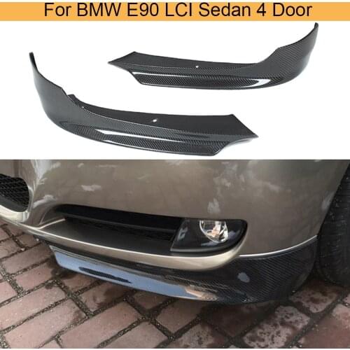 Carbon Fiber Car Front Bumper Splitters Winglets Flaps Apron For BMW 3 Series E90 LCI Sedan 4 Door 2009-2012 Front Splitters