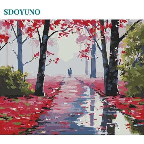 SDOYUNO Oil Painting By Numbers landscape DIY pictures by numbers Frameless 60x75cm Room Decoration Home Decoration Wall Art