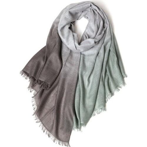 Pure goat cashmere women fashion gradient color scarfs shawl pashmina 90x200cm small tassel