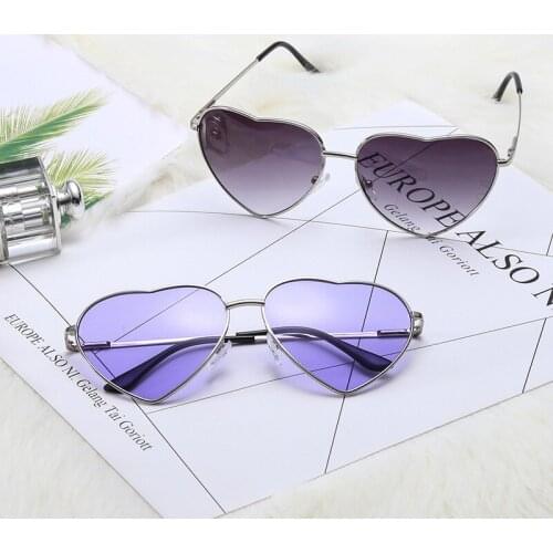 Sunglasses Women Men Vintage Retro Sun Glasses for Female Male Brand Designer 2019 Love Heart Shaped Candy Glasses Girls Uv400