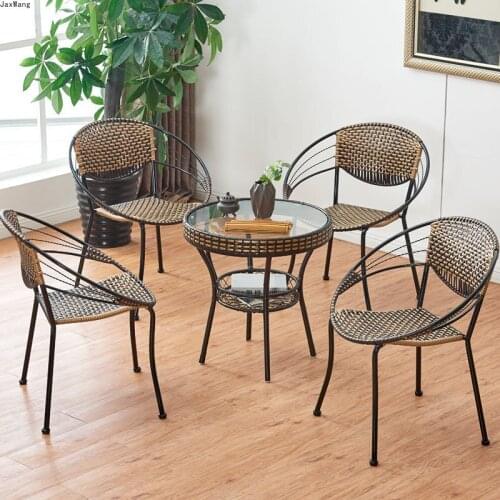 Woven Rattan Dining Chairs Bamboo Backrest Chair Simple Balcony Armchair Summer Cool Creative Dining Chair Household Furniture