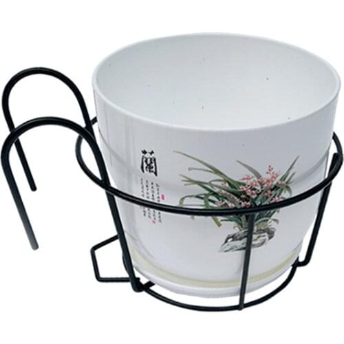 Hanging Flowerpot Basket Retro Garden Decoration Balcony Succulent Iron Balustrade Metal Flower Stand Potted Plant Basin Holder