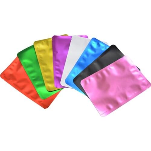 100 pcs 12x18cm Matte Colorful Rounded Corners Flat Bag Heat Sealing Smell Proof Foil Bags ,Excellent Quality Vacuum Foil Bags