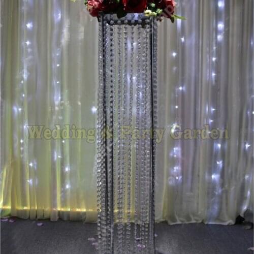 100cm(H) Crystal Wedding Aisle Pillar Flower Stand Aisle Road lead Party Decoration