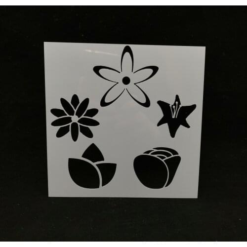 13*13 Flower pvc Layering Stencils for DIY Scrapbooking/photo album Decorative Embossing DIY Paper Cards Crafts
