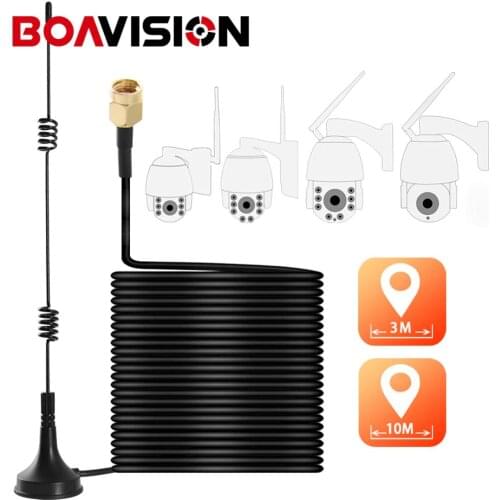 2.4G Female Wifi Antenna Extension Cable 3m / 10m(33ft) 5dbi Hing Gain Sucker to work with BOAVISION WIFI Camera PTZ Camera