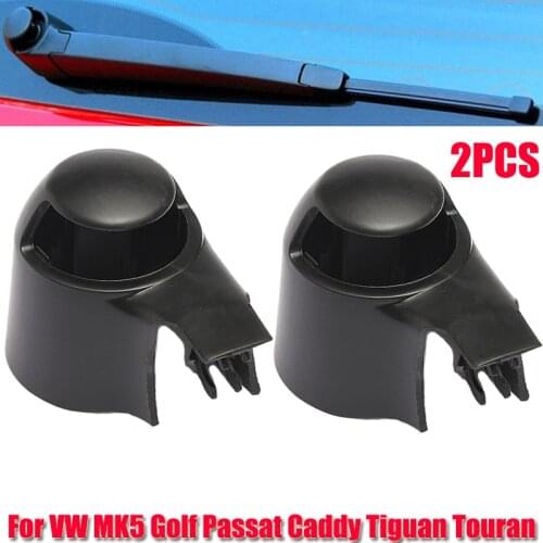 2Pcs Car Wiper Windshield Windscreen Rear Wiper Arm Washer Cover Cap Nut For VW Golf 5 MK5 2003-2009 PASSAT POLO CADDY TOURAN