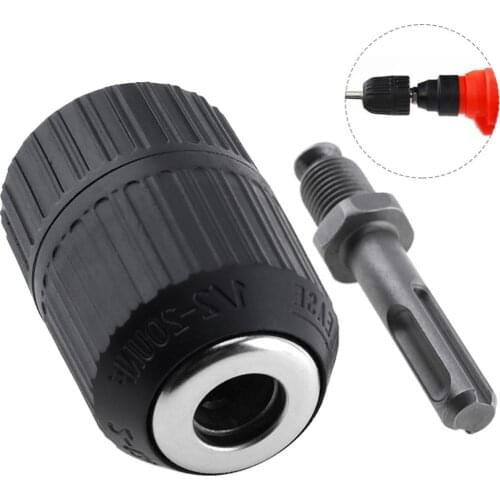 2Pcs/Set Manual Drill Bits Adapter 10/13mm Drill Chuck Adapter with Round Shank Connector Converter Tool