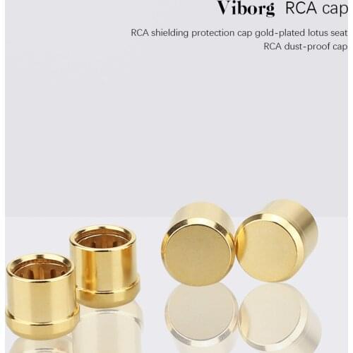 4Pcs Gold Rhodium Plated Audio Interface Jack Anti-Oxidation Cap Rca Protection Cap High Quality Hifi Audio Protective Plug Caps