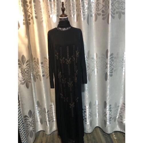 4XL 5XL Muslim Diamond Robe Female Full Length Dress Ramadan Eid Mubarak Abaya Dubai Turkey Arab Islam Clothing For Women Y1178