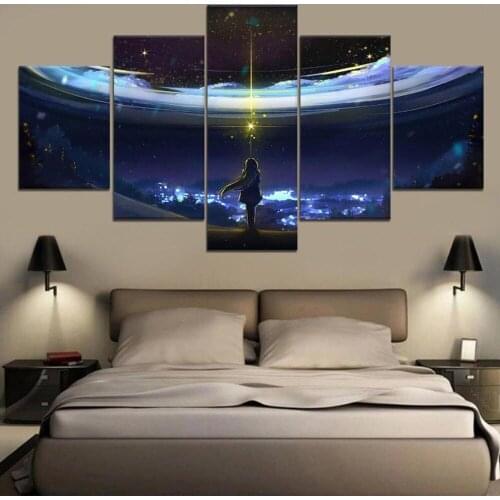 5 Piece Wall Art Canvas Prints Anime Manga Home Room Decor Wall Hanging Modular Pictures Modern Teen Room Decoration Paintings
