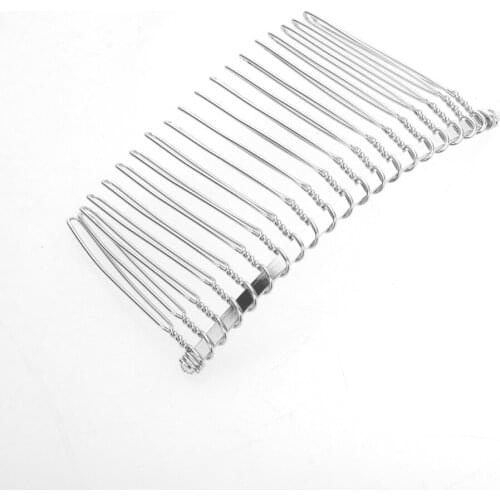 7.8cm 20 Teeth Fancy DIY Metal Wire Hair Clip Comb Bridal Wedding Veil Comb (Silver)