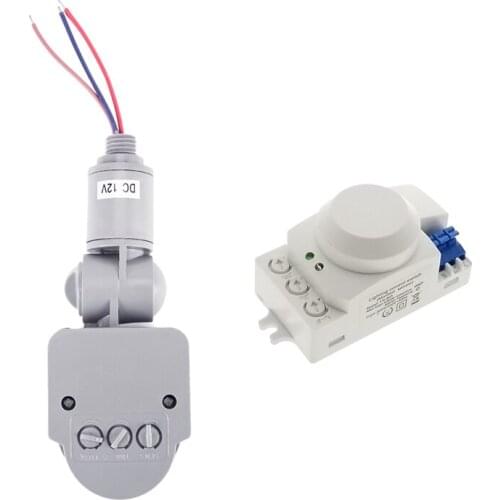 12V Automatic Infrared PIR Motion Sensor Switch & 5.8Ghz HF System LED Microwave 360 Degree Motion Sensor Light Switch