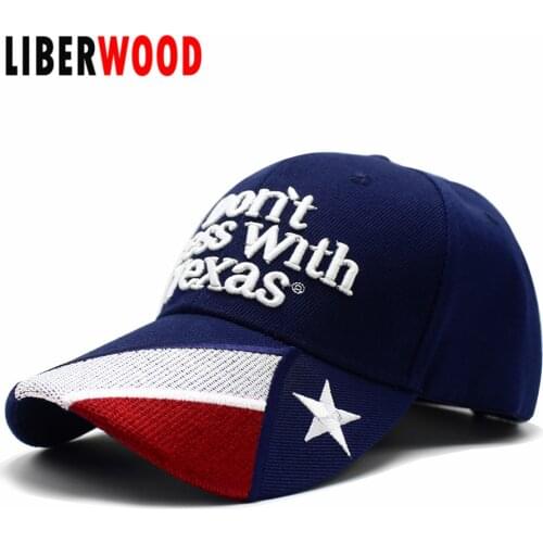 LIBERWOOD Don't Mess with Texas Embroidery Baseball Cap Snapback hat Dad Hat for Men Women wild woodland hunting hat cap Bone
