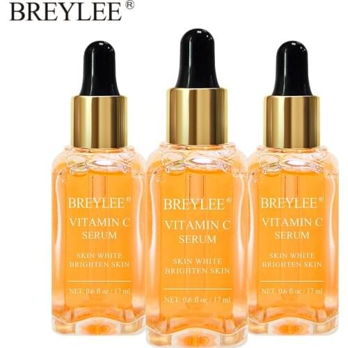 BREYLEE Vitamin C Whitening Face Serum Brightening Facial Skin Care Fade Dark Spots Melanin Freckle Anti-Wrinkles Aging Essence