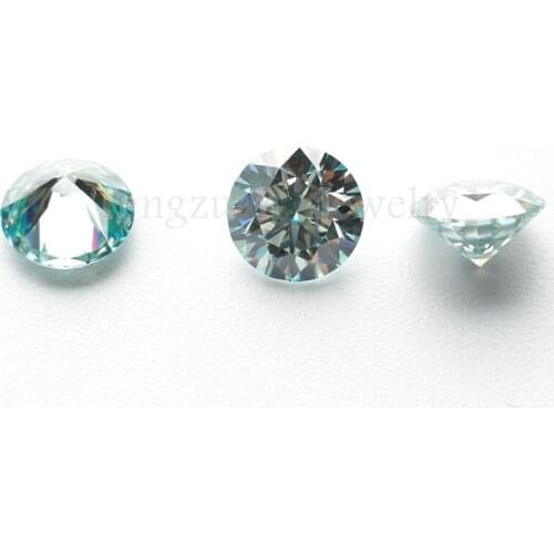Round Brilliant Cut Moissanites Diamonds Excellent Cut VVS1 Moissanite for Jewelry Making 1ct 6.5mm Blue moissanite